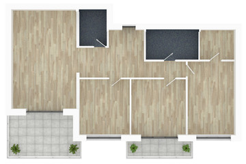 3d model of empty home apartment