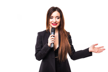 Woman with microphone