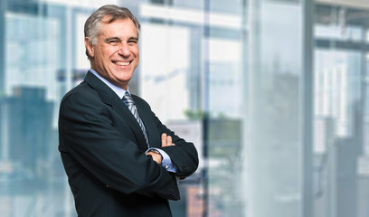 Closeup portrait of a confident mature business man