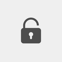 Padlock flat vector icon