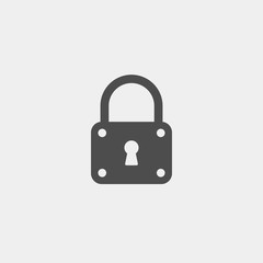 Padlock flat vector icon