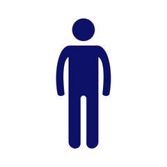 Simple dark blue vector pictogram man on white background