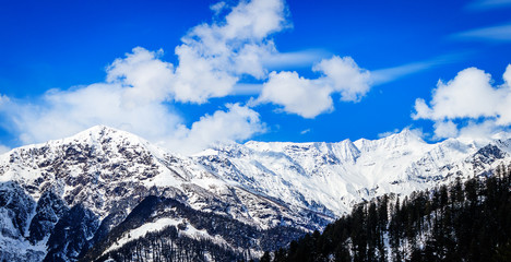 View from Hamta Pass on the Pir Panjal range in the Himalayas.It is a small corridor between Lahaul and Kullu valley of Himachal Pradesh, India