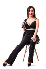 Woman with microphone