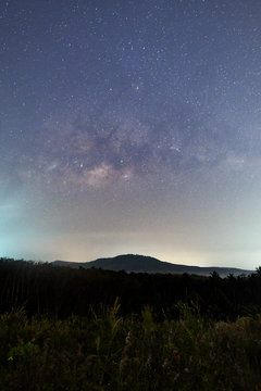 Milky way above the mountain