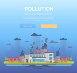 Pollution - modern flat design style vector illustration