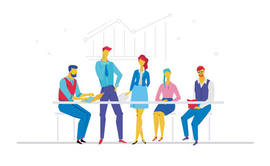 Business meeting - flat design style colorful illustration
