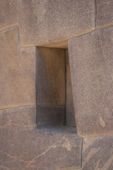Inca stone work detail in Ollantaytambo fortress, Cuzco Peru