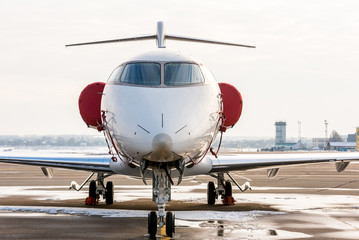 Luxury business jet ready for boarding