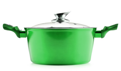 Steel pot isolated on white background