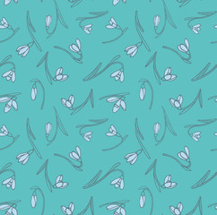 seamless texture of snowdrops