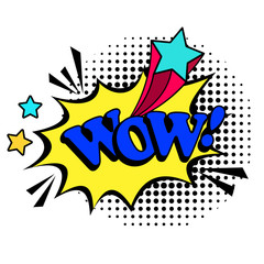 WOW pop art style icon