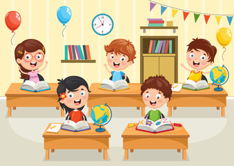 Vector Illustration Of Students