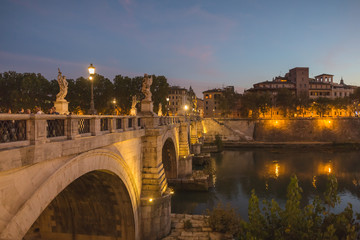 Fototapeta premium the bridge over the Tiber river Rome Italy