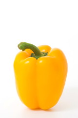 Fresh vegetable sweet yellow pepper isolated on white background.