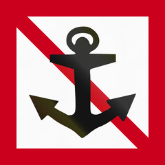 Maritime fairway sign of Sweden - Anchoring forbidden