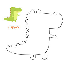 Kids coloring page - alligator