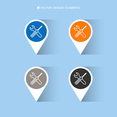 Web design of service tools icon