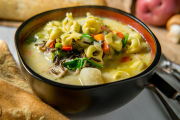 Creamy Tortellini Wild Rice Soup