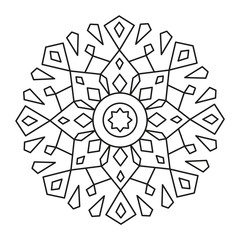 Beautiful Mandala Shape for Coloring. Book Page. Lines.