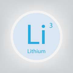 lithium Li chemical element icon- vector illustration