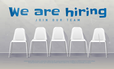 Job recruiting banner. Copy space. We are hiring. Join our team