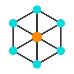 Blockchain Node Icon. Vector Simple Minimal 96x96 Pictogram