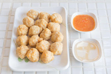 Thai food deep fried shrimp balls