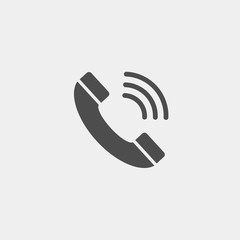 Phone flat vector icon. Telephone flat vector icon