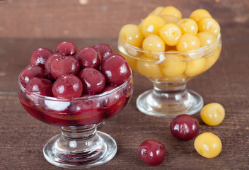 Homemade sweet cherries prepared for winter time