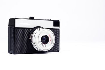 old camera on white background