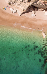 Fototapeta na wymiar Beautiful relaxing beach in Portugal. Aerial view.