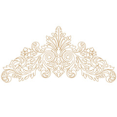 Golden vintage baroque ornament, corner. Retro pattern antique style acanthus. Decorative design element filigree calligraphy vector. - stock vector