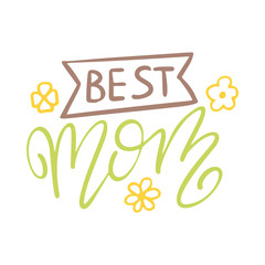 Naklejka premium Mother's Day hand written phrase. Modern brush calligraphy. Vector isolated illustration on white background