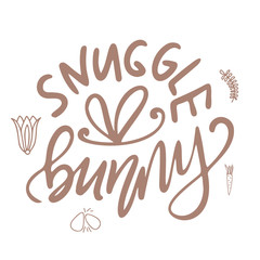 Easter lettering. Template vector hand drawn black on white background. Happy holiday postcard. Vector illustration