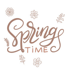Happy Spring lettering. Greeting card template. Hand drawn modern calligraphy style. Vector illustration