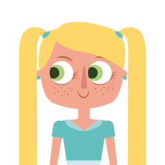 happy cute teen girl daughter cartoon vector illustration