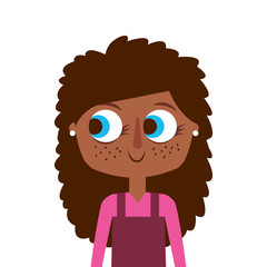 happy cute teen girl daughter cartoon vector illustration