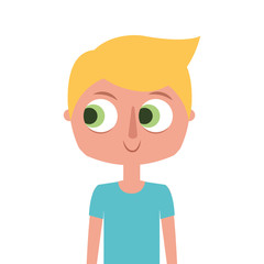 cartoon boy portrait teenager character vector illustration
