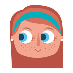 beautiful young teenager happy face girl smiling vector illustration