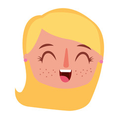 beautiful young teenager happy face girl smiling vector illustration