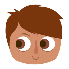 smiling happy face boy male young character vector illustration