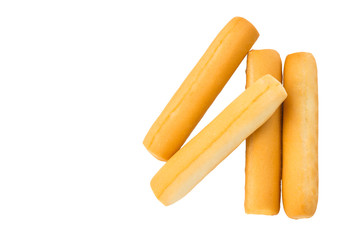 Bread sticks isolated on white background. With clipping path