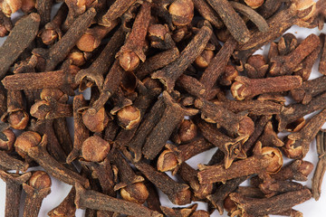 Dry spice cloves background texture