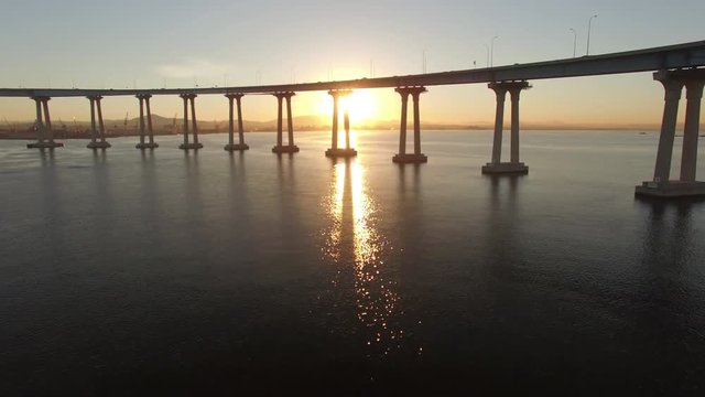4k San Diego Coronado Bridge Sun Rise 002 Fly Over