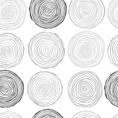 Fototapeta na wymiar Vector seamless pattern with tree rings