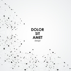 Modern connected background with geometric shapes, lines and dots