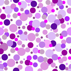 Purple and pink confetti on a white background. Beautiful background. Confetti. A frame of confetti. A scattering of confetti. Placer from the circles. Beautiful background.  illustration.