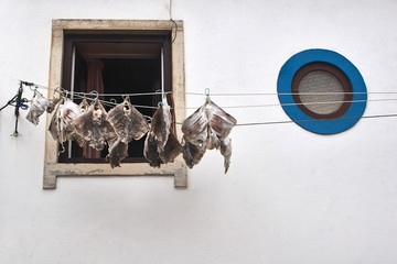 Portuguese traditional colorful window. Portugal