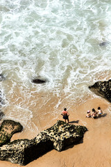 Top view of a deserted beach. Portugal